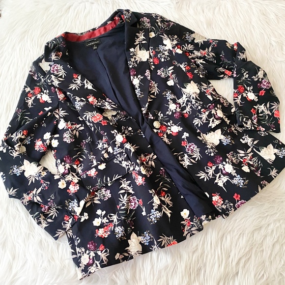 Lane Bryant Jackets & Blazers - LANE BRYANT UEC Navy Blue Floral Print Blazer Suit Jacket